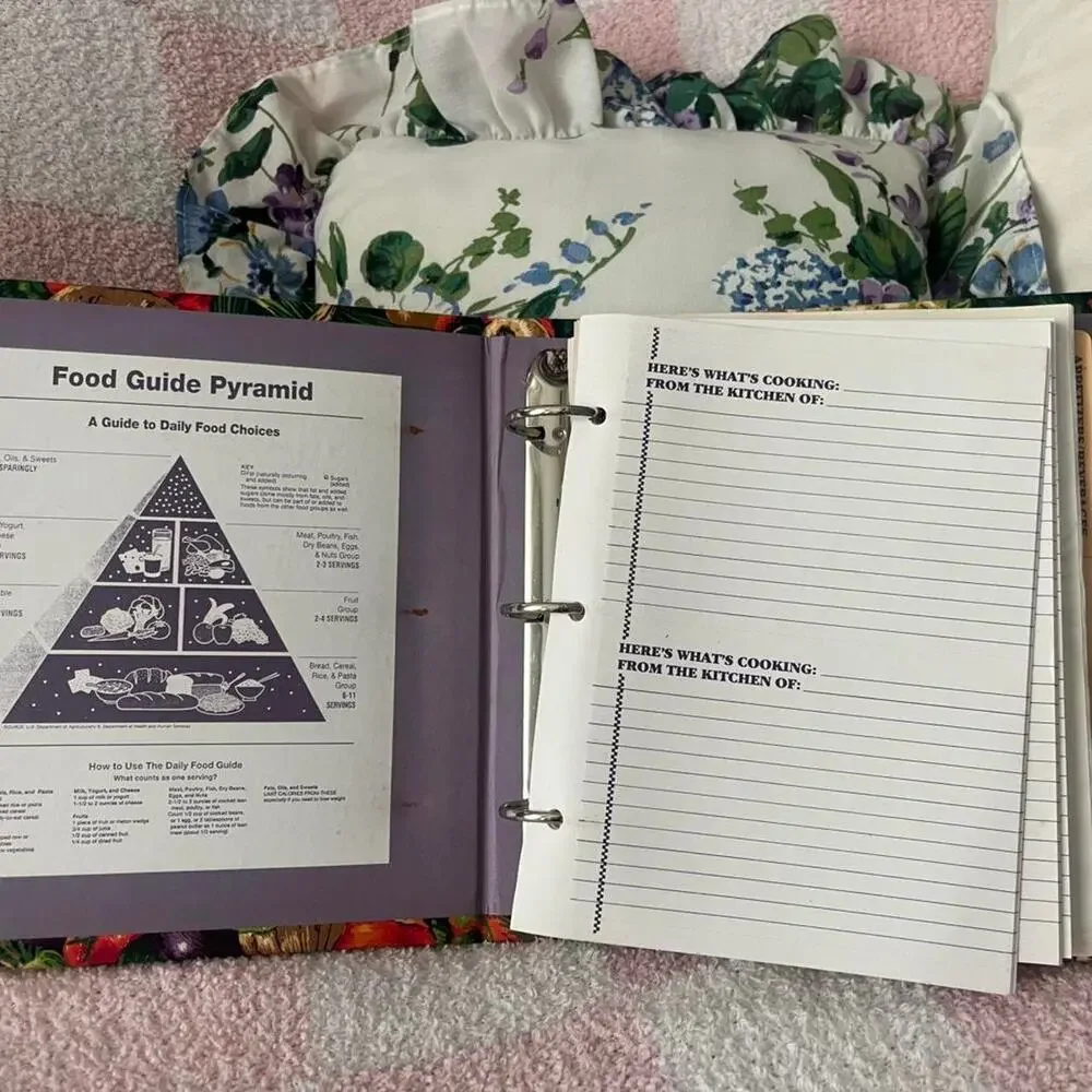 Vintage recipe binder with vegetable